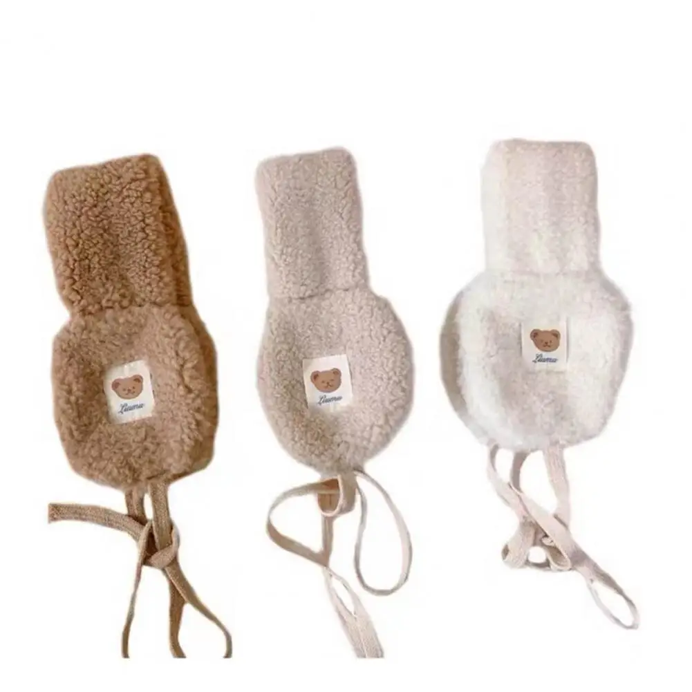 النساء Earmuff أفخم لطيف الدب بلون الدانتيل يصل سلسلة حماية الأذن الدفء قابل للتعديل الدراجات غطاء الأذن في الهواء الطلق غطاء الأذن