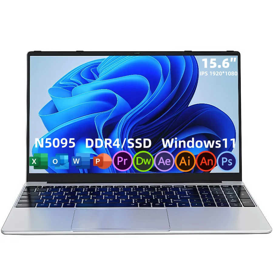 แล็ปท็อปเกมมิ่งขนาด 15.6 นิ้ว Intel N5095 พกพาสะดวก คอมพิวเตอร์โน้ตบุ๊ก PC RAM 8G/16GB DDR4 SSD 512G/1TB หน้าจอ IPS Windows 11 คีย์บอร์ดเรืองแสง ราคาพิเศษ