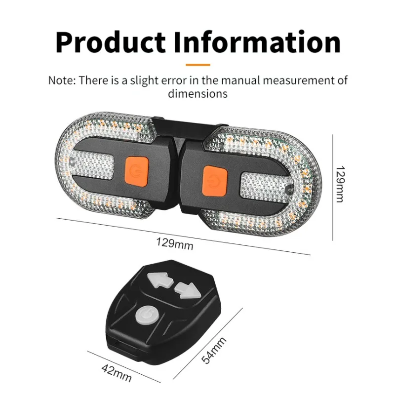 Ładowanie przez USB Tylne światło rowerowe Bezprzewodowy pilot zdalnego sterowania Statyw Kierunkowskaz Splittable Akcesoria do rowerów górskich
