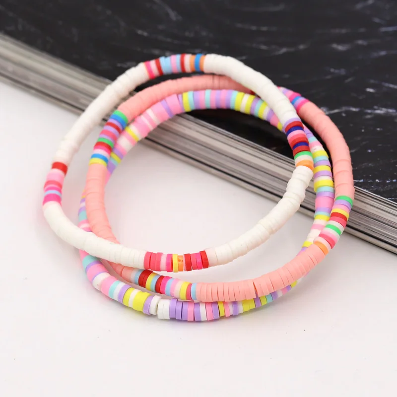 Bohemian Women's Bracelet Colorful Polymer Clay Beads Multicolor Combination Wrist Accessories Girl Bracelets Gifts Wholesale