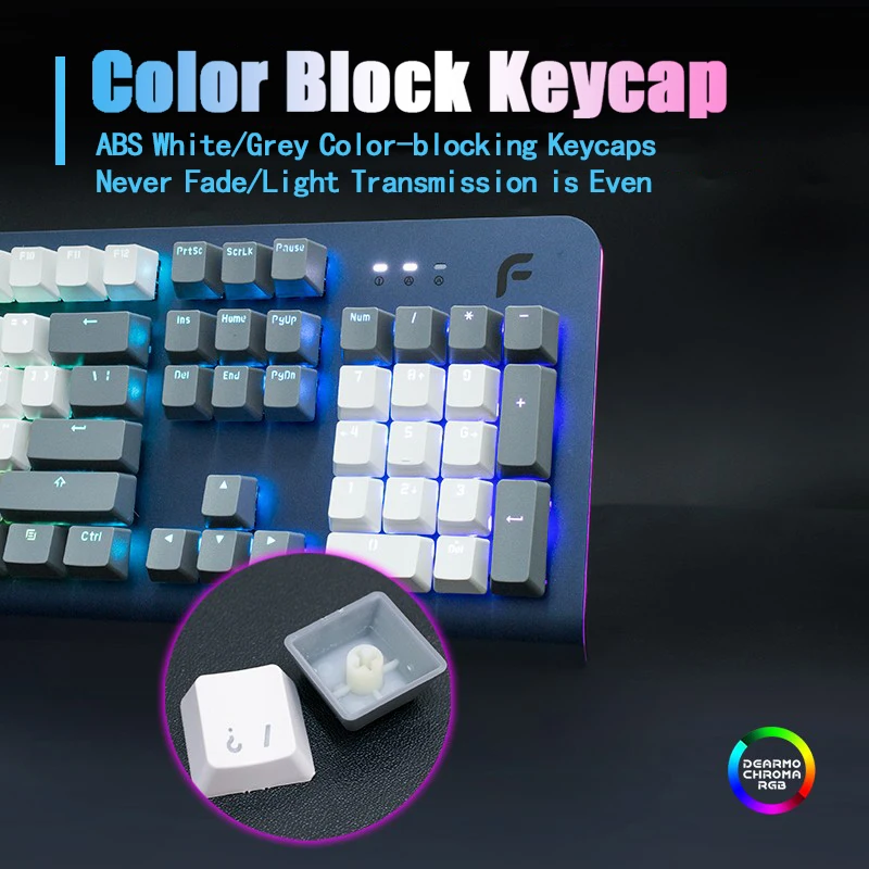 DEARMO-Teclado mecánico para juegos, suministros profesionales F31, Rgb, joyería azul