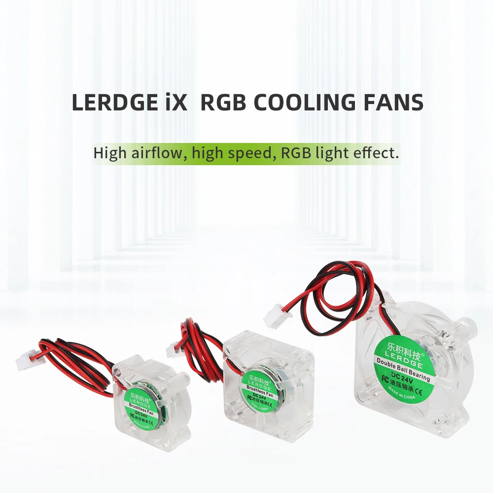 Lerdge iX RGB fan 12v 24v 2510 3010 4010 Heatsink Silent Cooling fans 30cm LED light ventilador pc 3d printer accessories