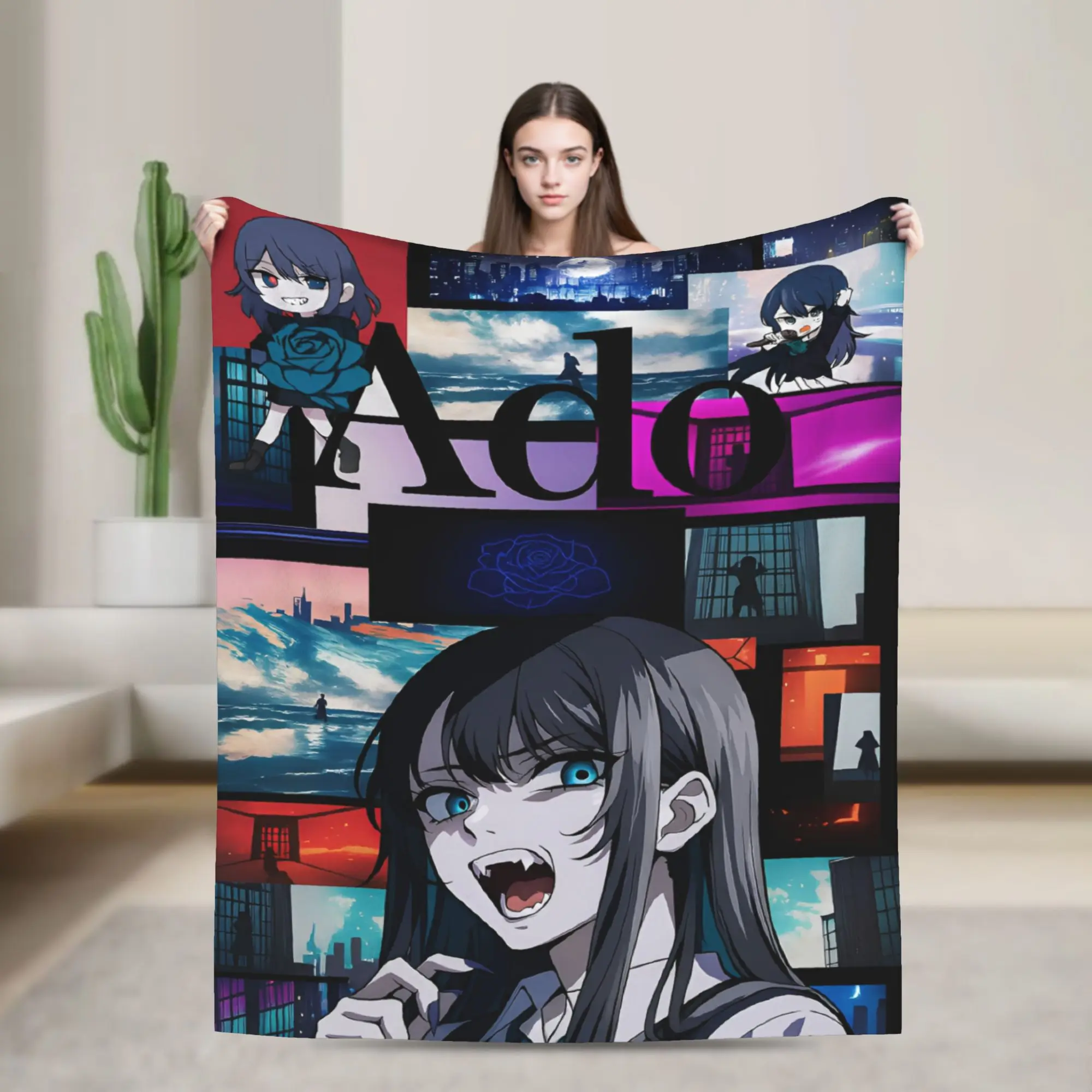 Ado Hibana World Tour Blanket Japan Singer Wool Funny Warm Throw Blanket for Bedspread Textile Decor