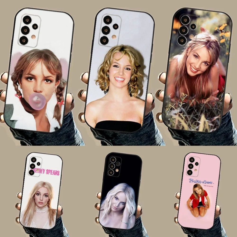 B-Britney Spears Singer Phone Case For Samsung S24,23,23,22,30,21,10,9,Note20 Ultra,Lite,Ultra,5G,Plus,FE,Black Soft Case