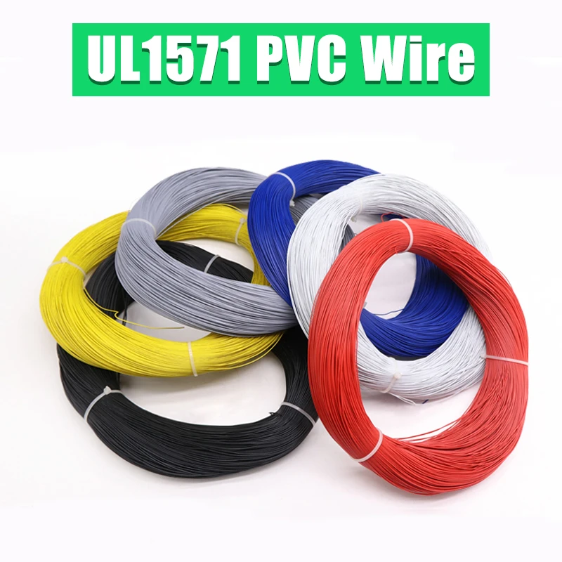 5/10/20/50/100m UL1571 Electronic Wire PVC Insulated Tinned Copper 32 30 28 26 24 22 20 18 16 AWG Environmental LED Cord Line