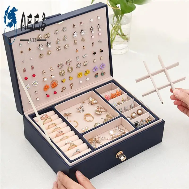 

AEE8-Шкатулки для драгоценностей, органайзер для сережек-гвоздиков для женщин и девочек, мужской держатель для ожерелья, органайзер, чехол для хранения браслетов