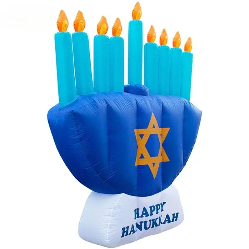 Custom popular Hanukkah decoration holiday with LED inflatable candlesticks