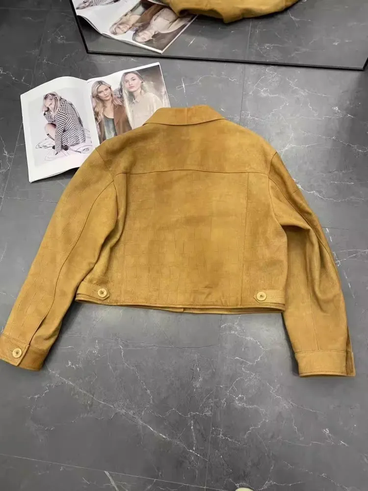 Autunno Inverno Moda Donna Retro Designer Cerniera Vera pelle scamosciata Allentata Sreal Giacca da donna Manica con spalla Capispalla