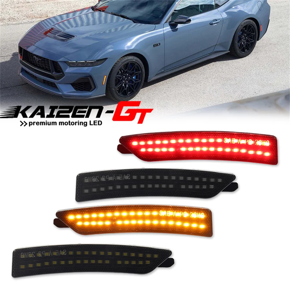 Car LED Front / Rear Fender Side Marker Indicator Lights For Ford Mustang S650 Gen7 2024-up Turn Signal Lights Parking Lights