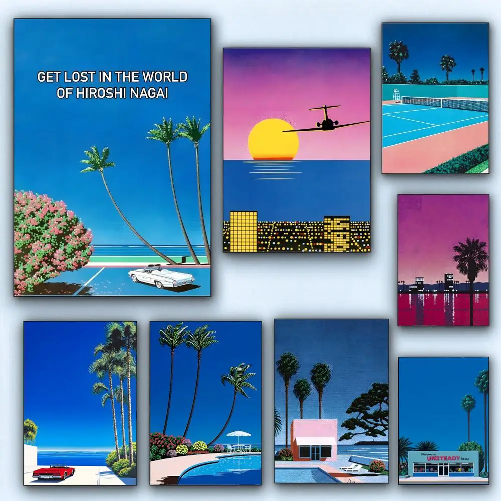 art Hiroshi Nagai Poster Wall Posters Self-Adhesive Wall Stickers Home Decoration for Bedroom Living Room