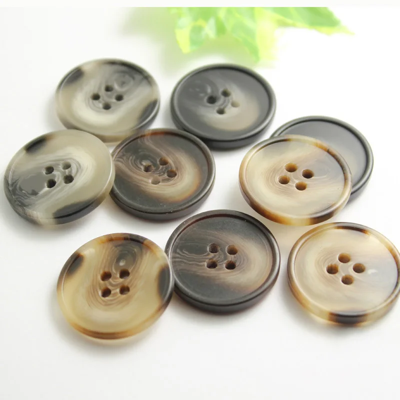 Retro Resin Black Button Decor, Sewing Crafts, Clothes Coat, DIY, Muppet Decorative Accessories, Tool, 15-25mm, 4 Holes