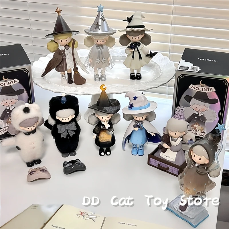 

New Original Molinta Chasing Light Series Blind Box Popcorn Sister V12 Luminous Action Figure Desk Deocr Ornament Surprise Box