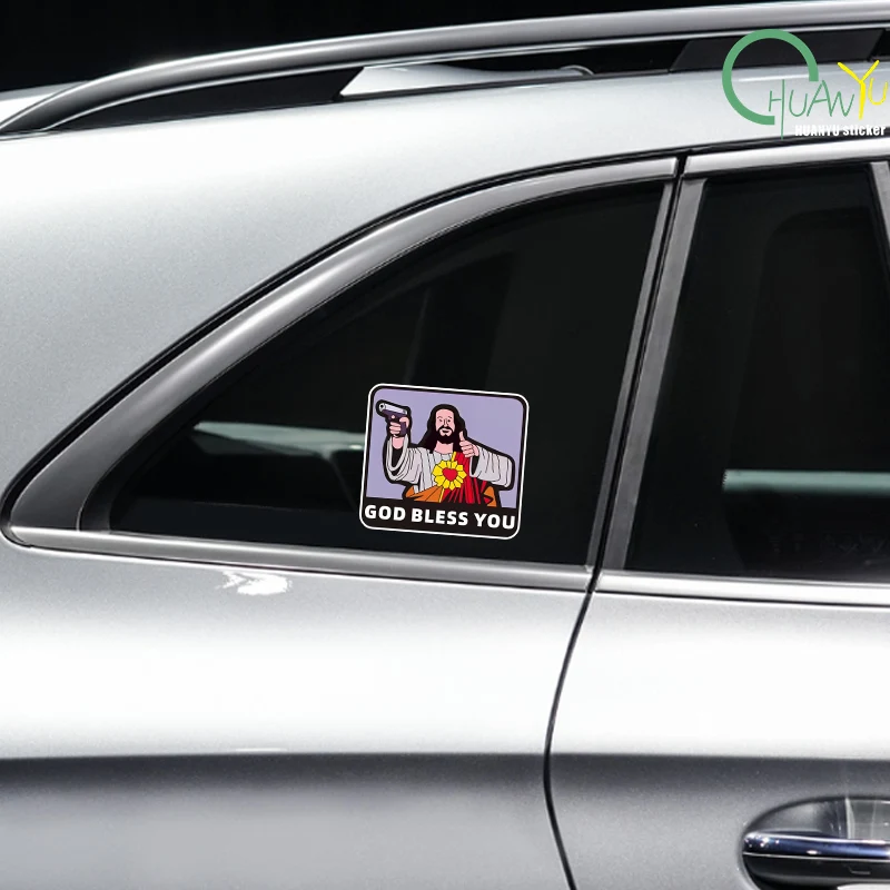 God bless you car stickers God shoot you not guilty car creative warning label decoration reflective stickers accessorie