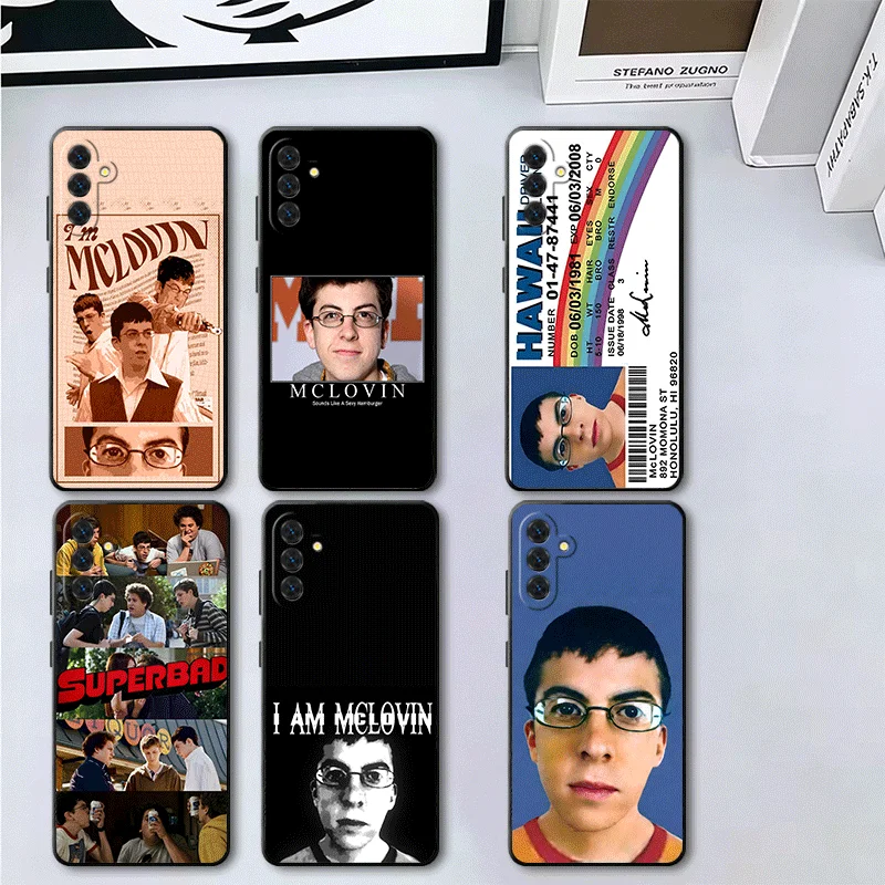 Mclovin SuperbadZ Soft Phone Case for Samsung A17 A37 A57 A16 A26 A36 A56 A15 A25 A35 A55 A14 A24 A34 A54 A13 A33 A53 Black Cove