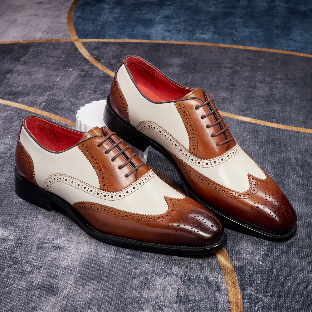

Mixed Colors Mens Dress Shoes Retro Male Leather Shoes Business Male Baroque Footwear Casual Mens Oxford Footwear Erkek Ayakkabı