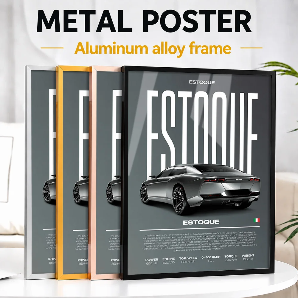 Italy Estoque Concept Car Framed Metal Print Customized Photo Luxury Machine Style Wall Art For Living Room Unique Driver Gift