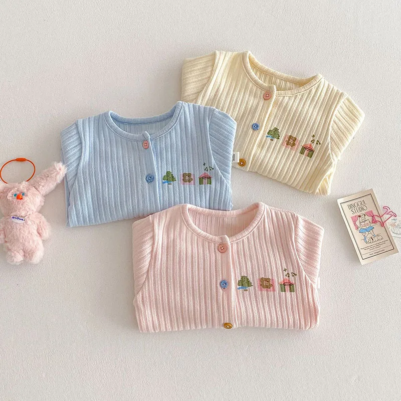 MILANCEL New Spring Kids Cardigan 0-5T Children Cute Colorful Buttons Sweater Jacket Girls Sweet Coat