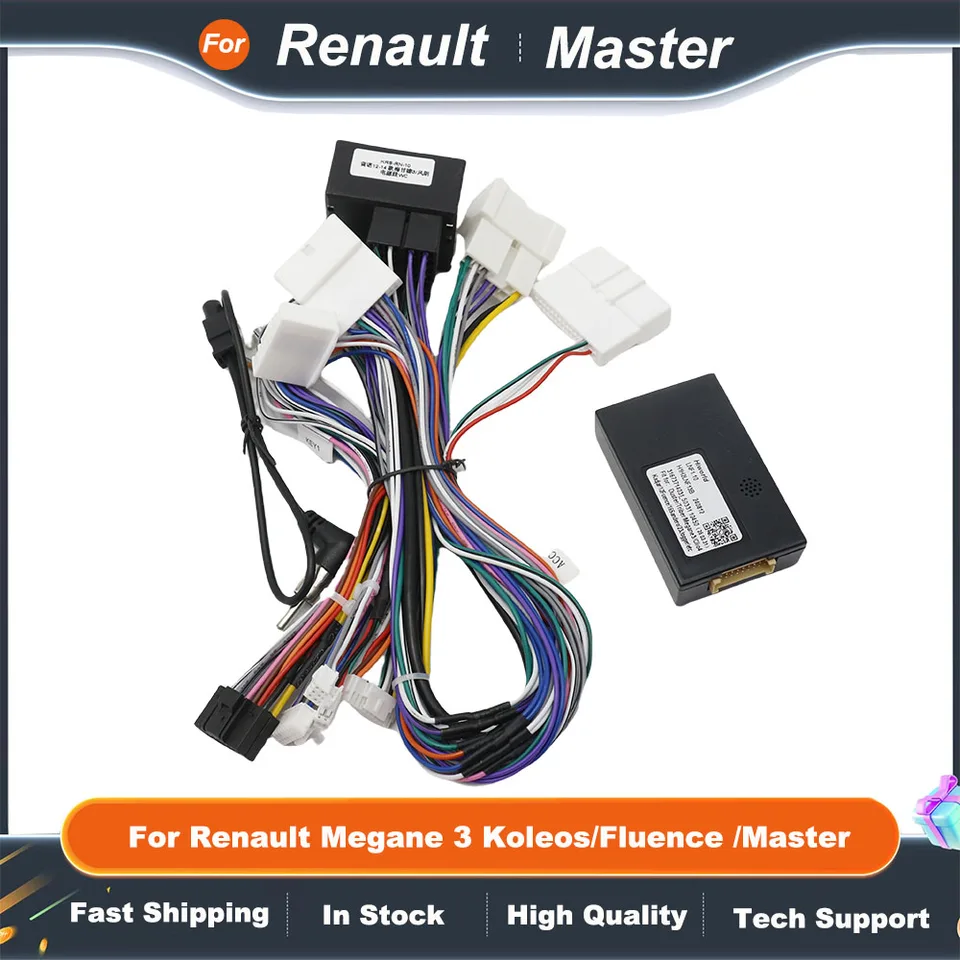 Car 16 Pin Audio Wiring Harness With Canbus Box For Renault Megane