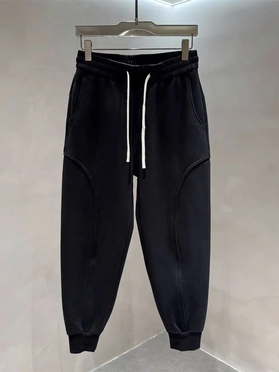 

Высококачественные мужские осенне-зимние новые маленькие футболки, объемные повседневные шаровары, прямые молодежные трендовые брюки