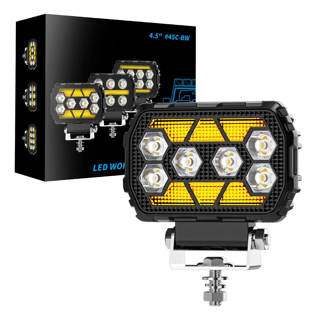 

Светодиодный рабочий фонарь Black Warrior 45C-BW-F6X для внедорожного мотоцикла, вспомогательный прожектор 24 В, водонепроницаемый, высокая яркость, мотоаксессуары