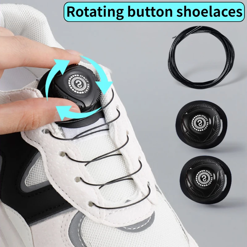 Corda de fivela automática cadarços para tênis, Quick Lock Shoestring, No Tie, Casual Running Shoes, 1 par