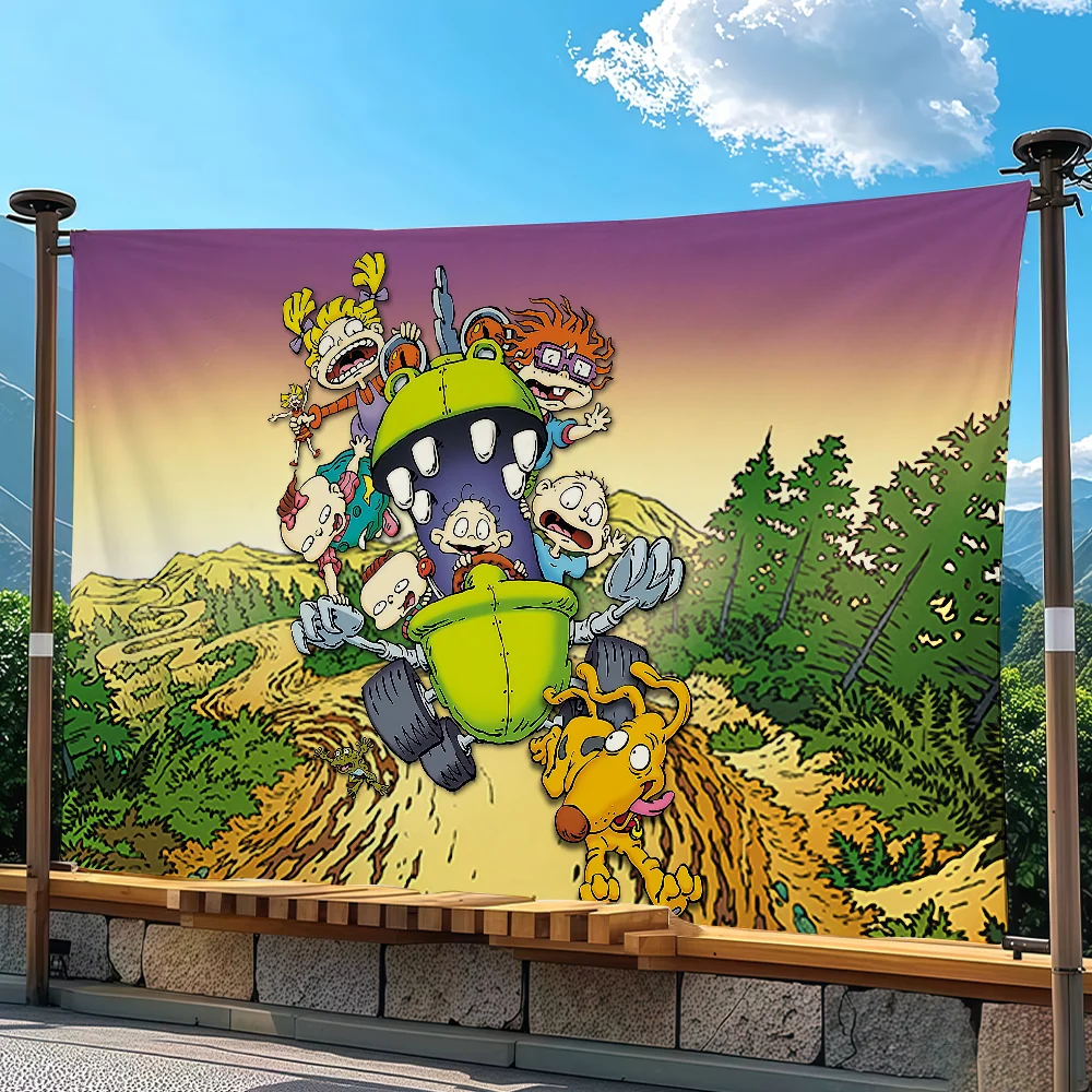 Cartoon R-Rugrats Flag Tapestry Outdoor Party Bedroom Living Room Dormitory Decorative Themed Wall Hanging Banner Gift