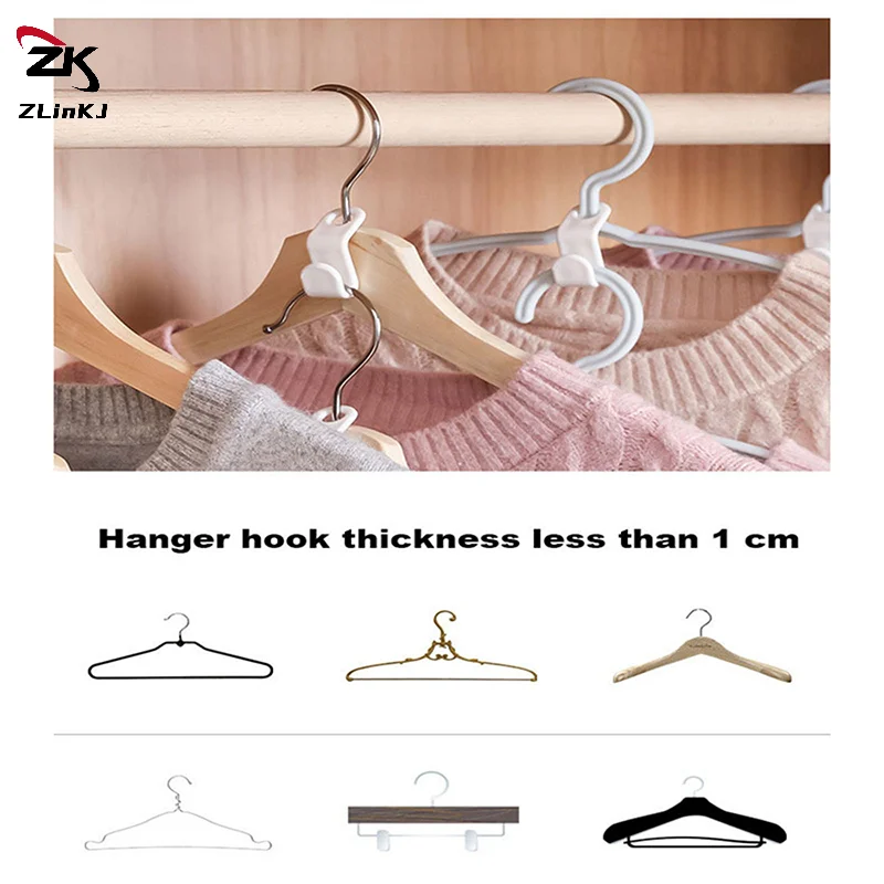 (ZYDD01) 50 قطعة/الوحدة شماعات ملابس بلاستيكية صغيرة السنانير توفير المساحة خزانة موصل هوك المتتالية شماعات موسع كليب #6