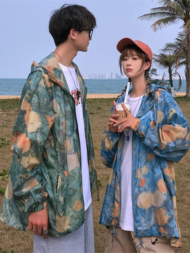 

Ice Silk Hated Sun Protection Clothing Men's Summer Thin Casual Vaion Jaet UV Protection Sports Wear Couple's Outerwear