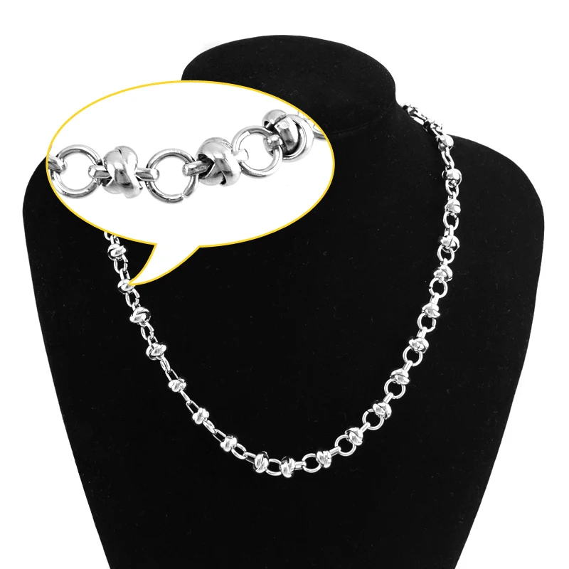 

Stainless steel Chain 9mm Overlap O link Chain Punk Style for Men thick Necklace Shiny Mens diy Jewelry