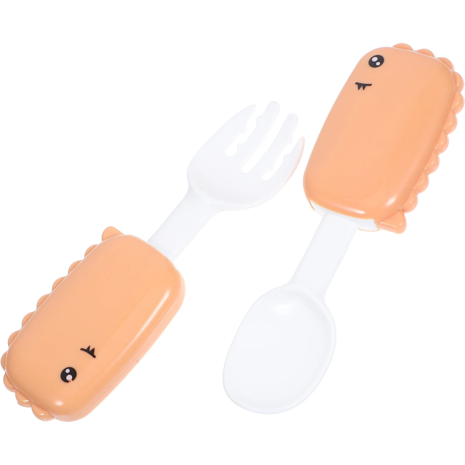 

1 set Baby Toddler And Fork Utensils Baby Feeding Spoon PP Cutlery Training Fork Spoon Durable Compact Feeding Set