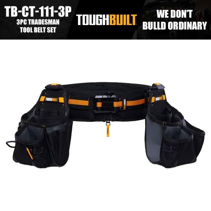 ToughBuilt TB-CT-111-3P 3PC Tradesman Tool Belt Set Tools Packaging Bag