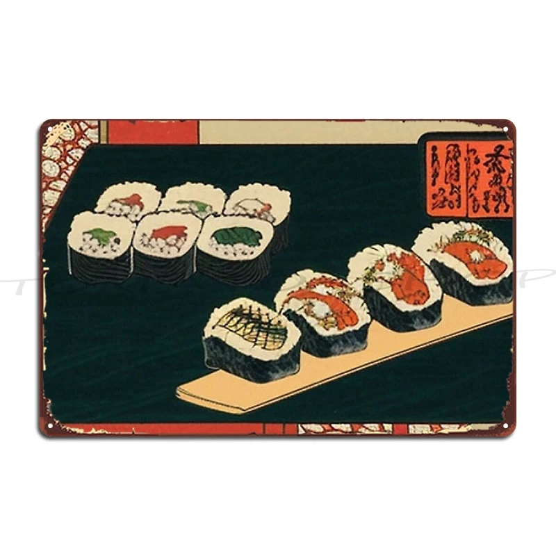 Yokai Sushi In Edo Sushi Squad Sushi Is Love Metal Sign Cinema Pub Plates Living Room Garage Decoration Custom  Tin Sign Poster