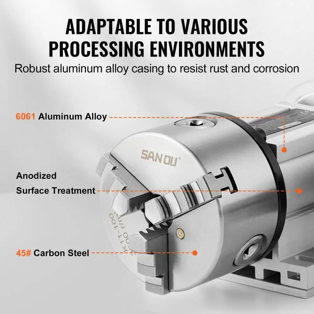 Mesin Penggilingan Router CNC Kepala Pemisah K11 100Mm 65Mm Tinggi Tengah MT2 Tailstock 61 Rasio Gigi untuk Ukiran