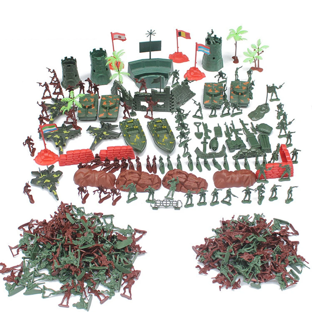 290pcs Strategy Soldiers Armament Playset Toy Army Men Base Toys Blocks Doll Action Complete Recreational Models