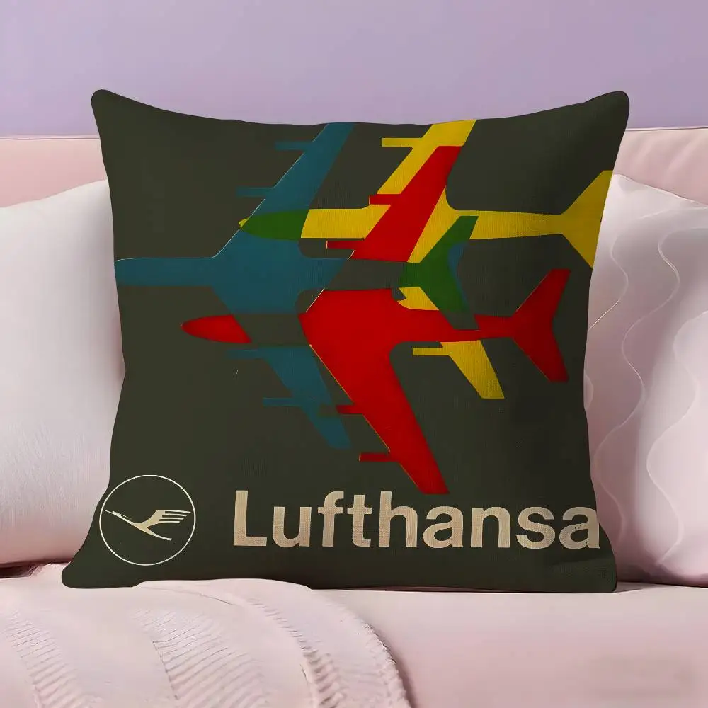 Funda de almohada L-Lufthansa German Airlines, funda de almohada, tela ultrasuave y agradable para la piel, nube como comodidad y cremallera oculta