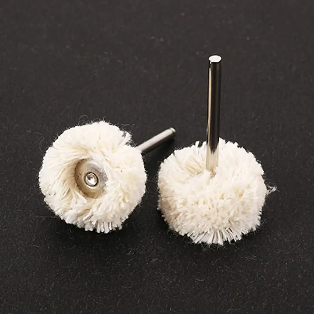 10Pcs Cotton 1/8inch Polishing Buffing Wheels White Wool Polishing Brush Felt Grinding Sanding Head