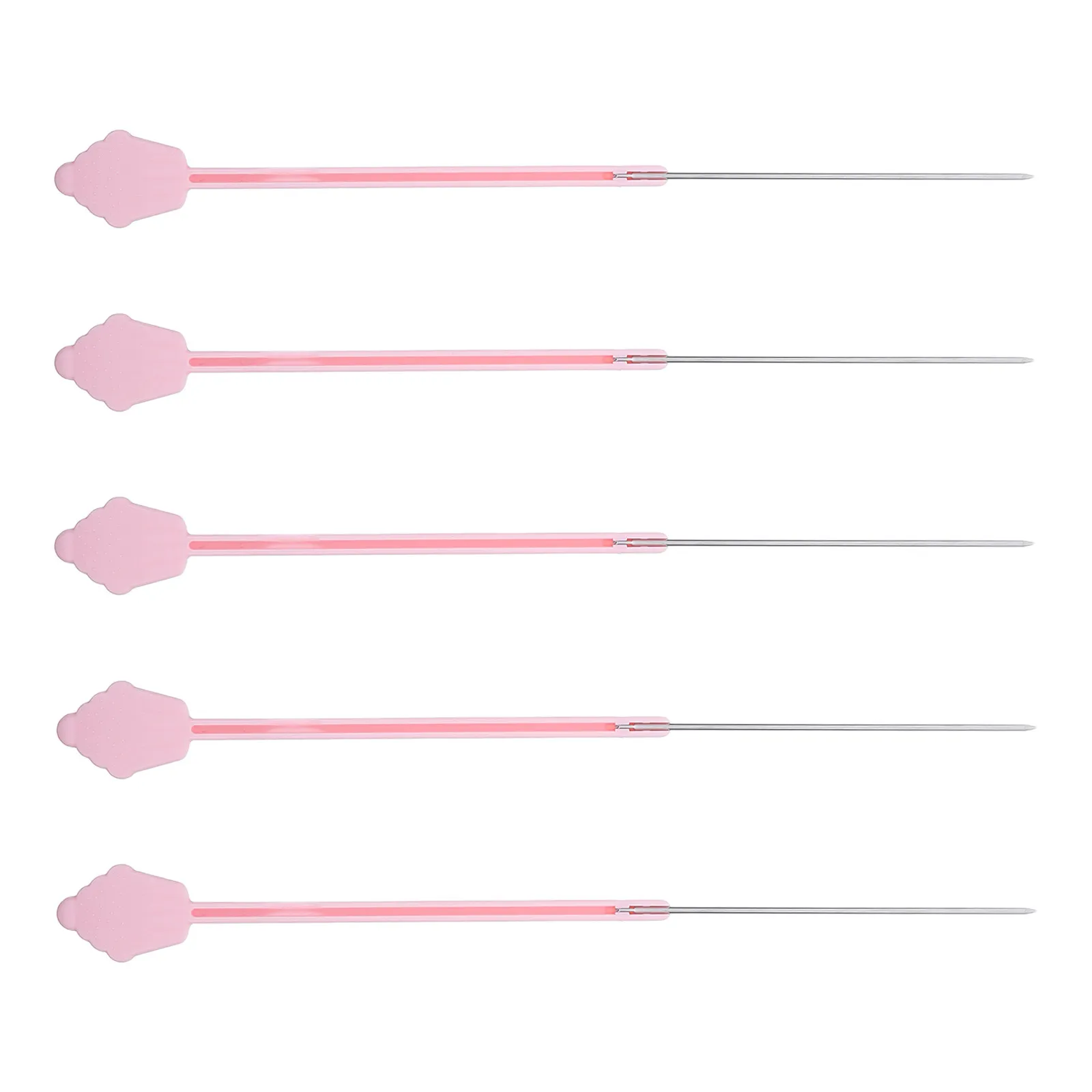 5Pcs Cake Doneness Tester Stainless Steel Baking Needle Foldable Baking Tool for Bread Cupcakes Muffins Pastry Reusable