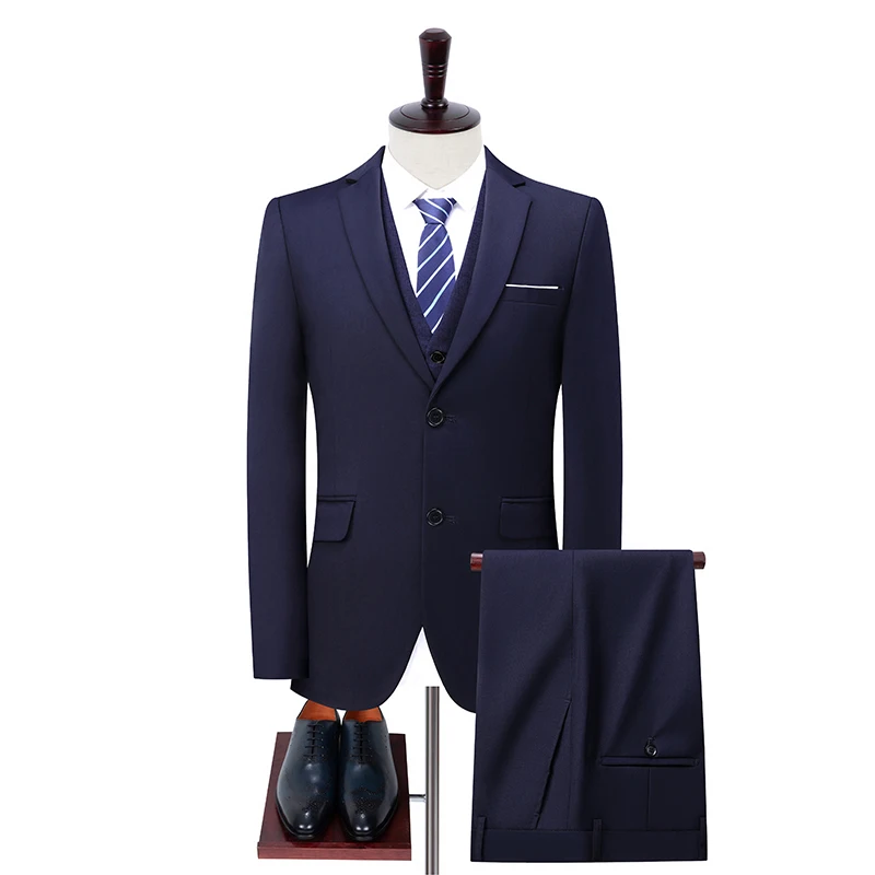 2026 Stylish Men's High-Quality Spring Autumn Smart Casual Three-Piece Suit Versatile Trendy Two-Button for Business Wedding