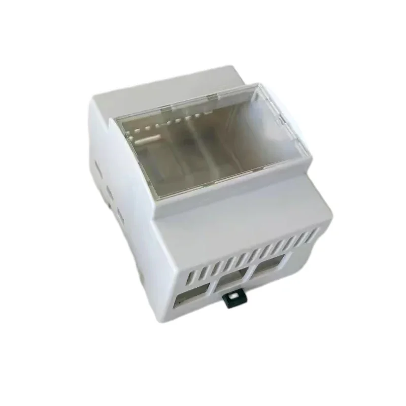 Raspberry Pi 5 Case DIN Rail Shell ABS Large Inner Space Clear Top Windows Electrice Box Optional Active Cooler for RPi 5 Pi5