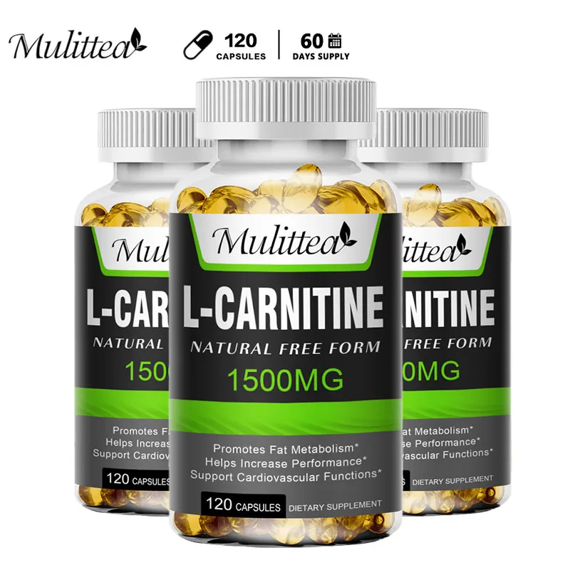 Mulittea L-Carnitine Capsules Fat Burning for Memory Performance & Energy Promote Metabolism&Muscle Growth Anti-fatigue Exercise