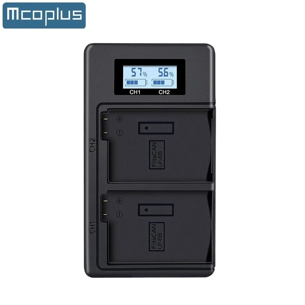 Mcoplus LP-E8 LPE8 Battery Charger for Canon EOS 550D 600D 650D 700D Rebel T2i T3i T4i T5i /Kiss X4, X5, X6i, X7i Cameras