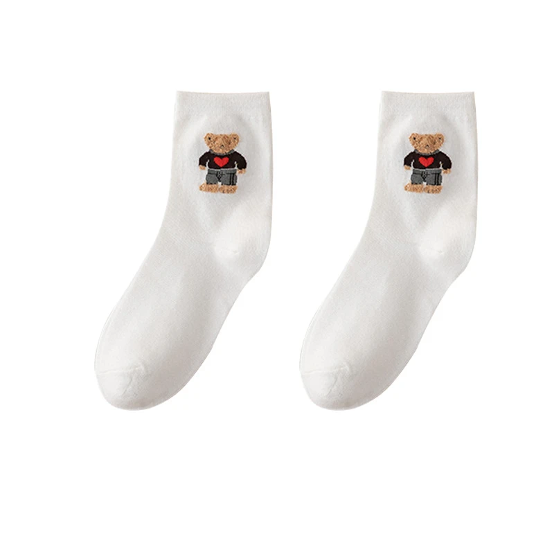 Trendy socks Cartoon Bear Men\'s Women Socks Cotton Harajuku Style Sport Boy girls Skateboard Novelty Breathable Christmas Gift
