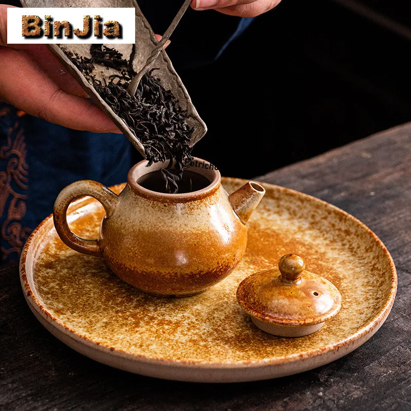 150ml Retro Wood-fired Kiln Change Teapot Vintage Tea Infuser Pot Household Tea Brewing Kettle with Strainer Cha Supplies Gift