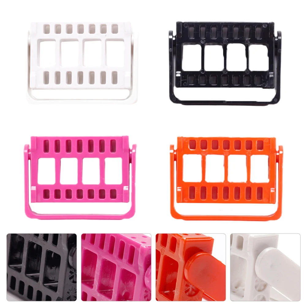 

4 Pcs Grinding Head Display Stand Nail Rack Drill Bit Case Supplies Plastic Holder Man Wallet Manicure Desk Lamp Storage