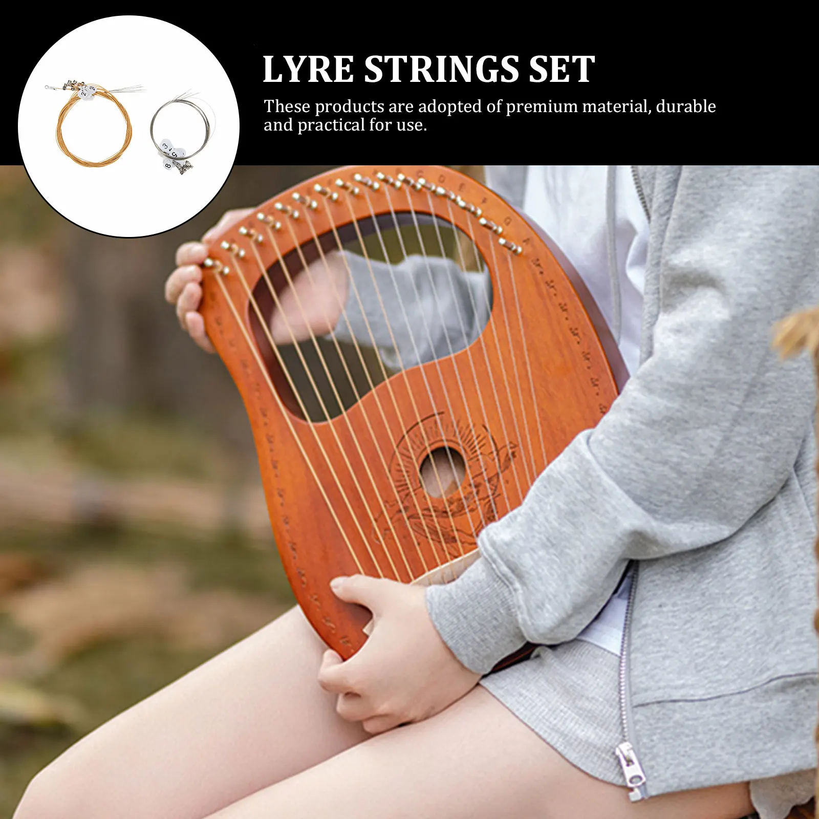 

21 Strings Lyre Accessories Instrument Fittings Parts Musical Mosaic Stringed Instruments