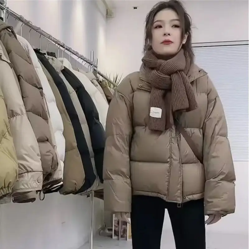 

Vintage Women Oversized Down Jackets Female Winter Warm Casual 2024 New Light Lantern Sleeve Coat Short Elegant Coats G684