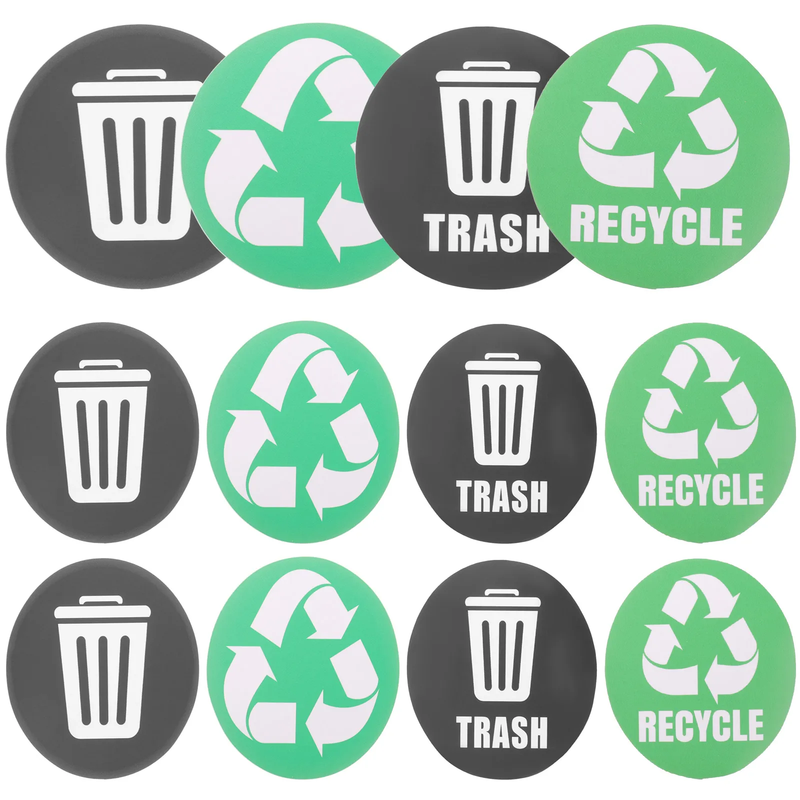 

12Pcs Self-Adhesive Recycling Trash Classification Stickers Garbage Can Labels Waste Bin Decals Waterproof PVC Stickers