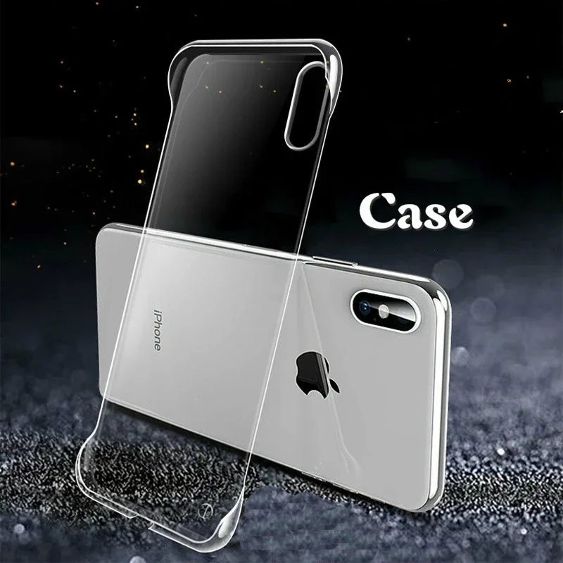 Siêu Mỏng Không Khung Nhựa Trong Ốp Lưng Điện Thoại iPhone 14 13 12 Mini 11 Pro XS Max XR X 8 7 Plus SE 2020 Trong Suốt