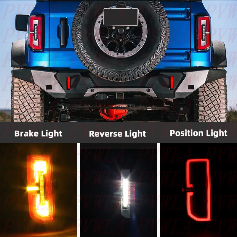 LED Tail Light For Ford Bronco 2021 2022 2023 2024 Car accessories Left Side Rear Lamp Brake Light M2DB-13B505-BJ