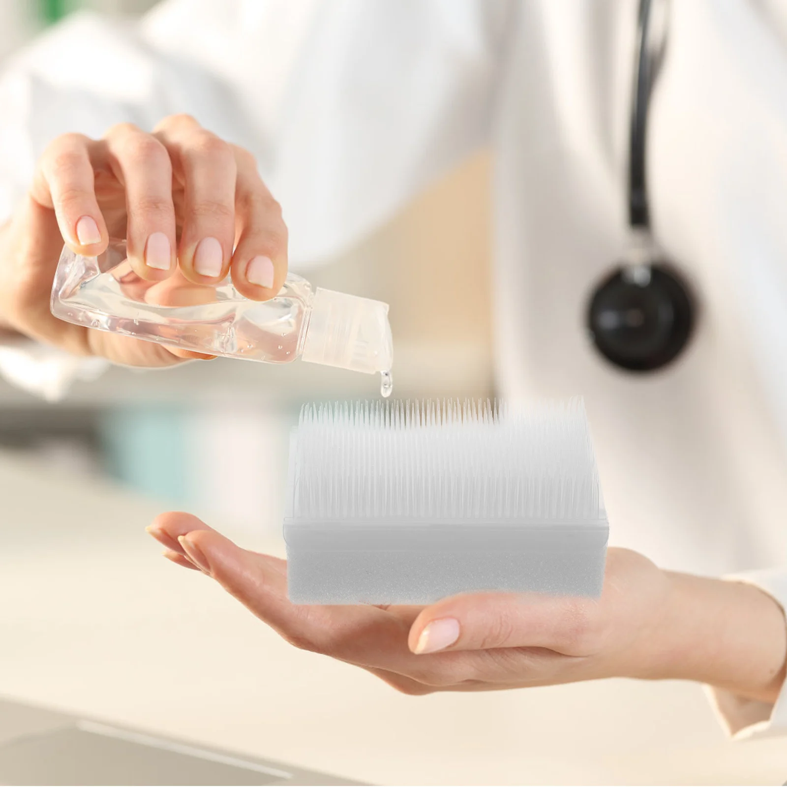 

2pcs Hand Washing Brush Soft Sponge Head Double Sided For Nail Crevice Cleaning Medical Grade Small Nail Brush Tool For